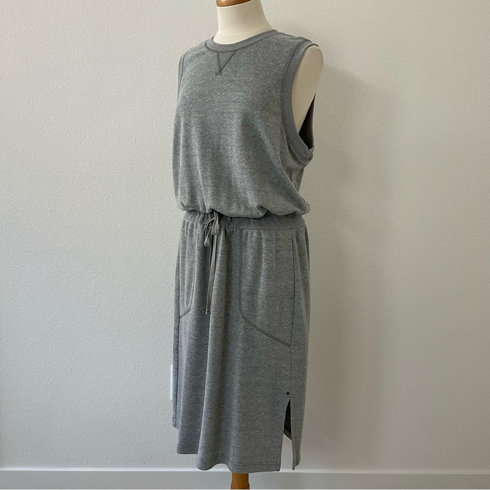 Prana Cozy Up Beach Hopper Hemp Sweatshirt Dress Heather Gray Size XL - Picture 2 of 13